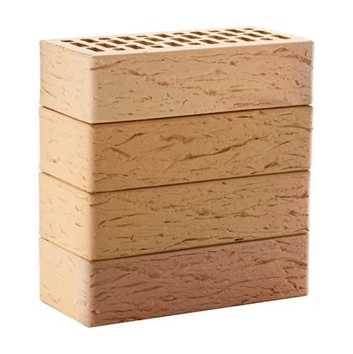 Кирпич ЛСР лицевой керамический пустотелый 1НФ пшеничный флэш рустик